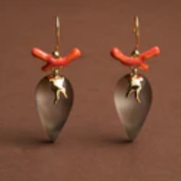 Alexis Bittar Aquatic Dreams Coral Drop Earrings - Warm Grey - Picture 4 of 5